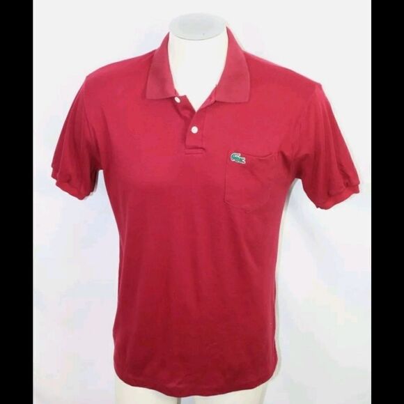 LACOSTE IZOD VTG VINTAGE 1960's Maroon T-Shirt Polo Size Small. - Picture 1 of 8